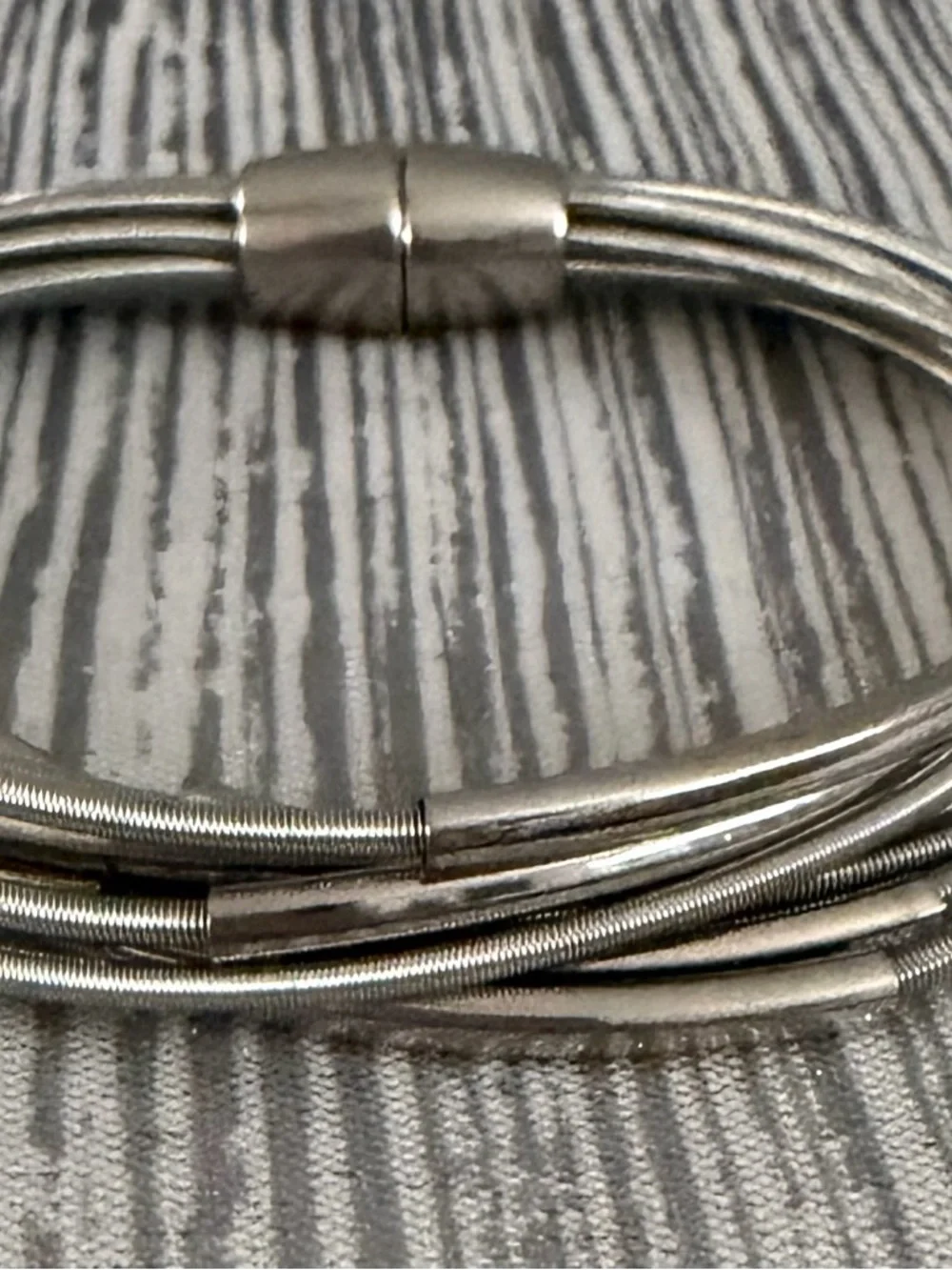 Silver and Navy Beaded Women's Bracelet Set